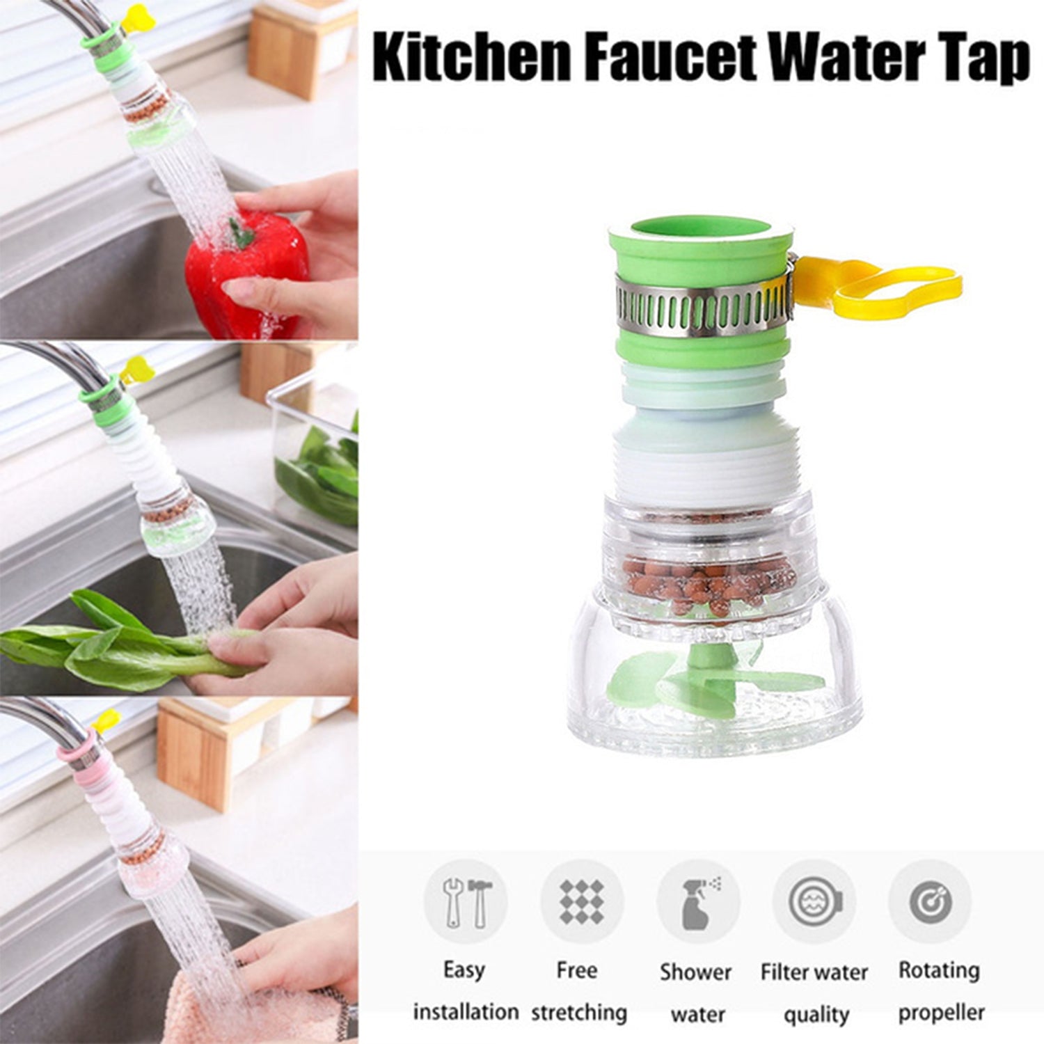 0208 360 Degree Water Saving Faucet Expandable Water Valve Splash Regulator 0208 360 Degree Water Saving Faucet Expandable Water Valve Splash Regulator
